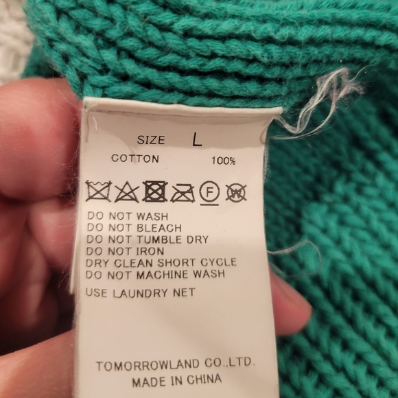 Tomorrowland Tricot Knit Mens Size L Cotton Beachy Dyed Sweater - Picture 5 of 5